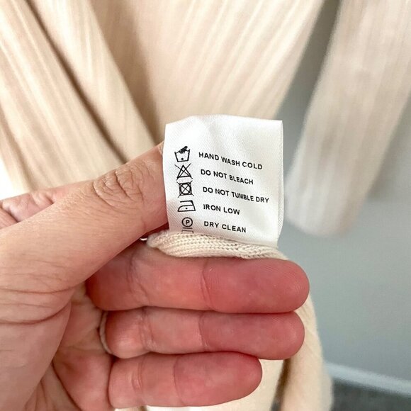 Weekend Stories Keane Ivory Knit Fitted Wool Blend Long Sleeve Dress Size M - Picture 7 of 10